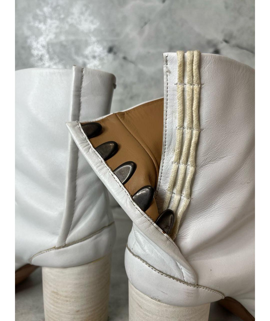 MAISON MARGIELA Белые кожаные ботильоны, фото 6