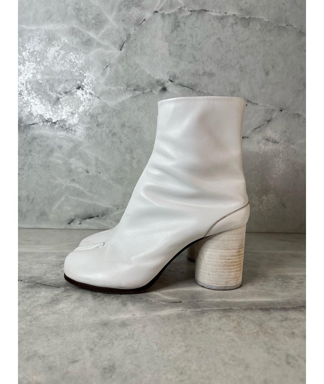 MAISON MARGIELA Белые кожаные ботильоны, фото 2