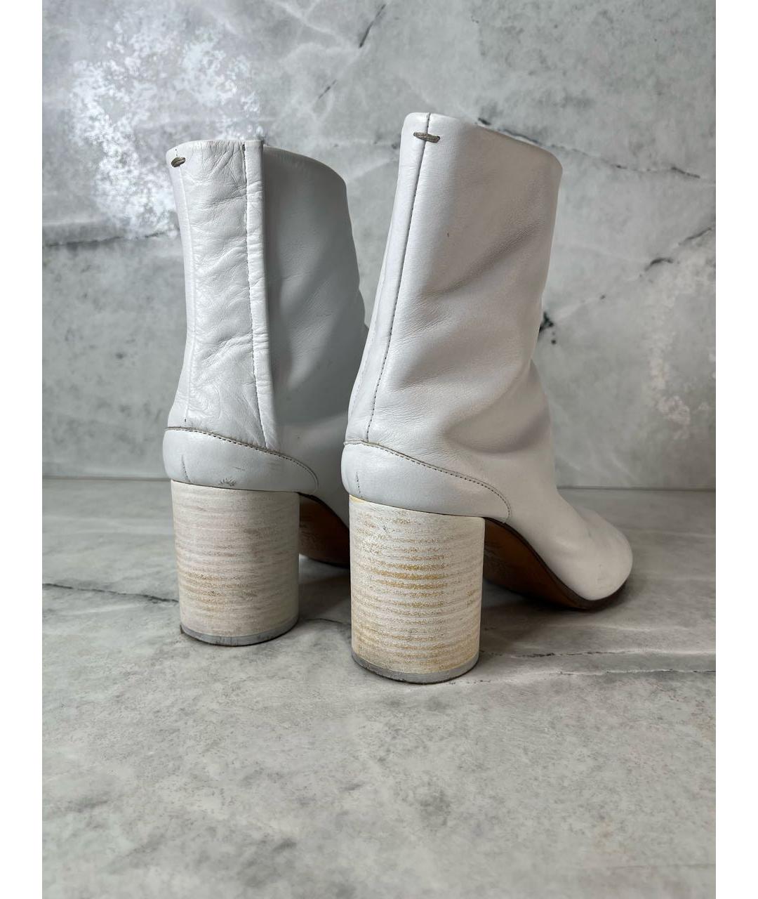 MAISON MARGIELA Белые кожаные ботильоны, фото 5