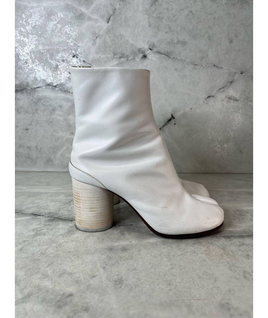 MAISON MARGIELA Белые кожаные ботильоны, фото 3