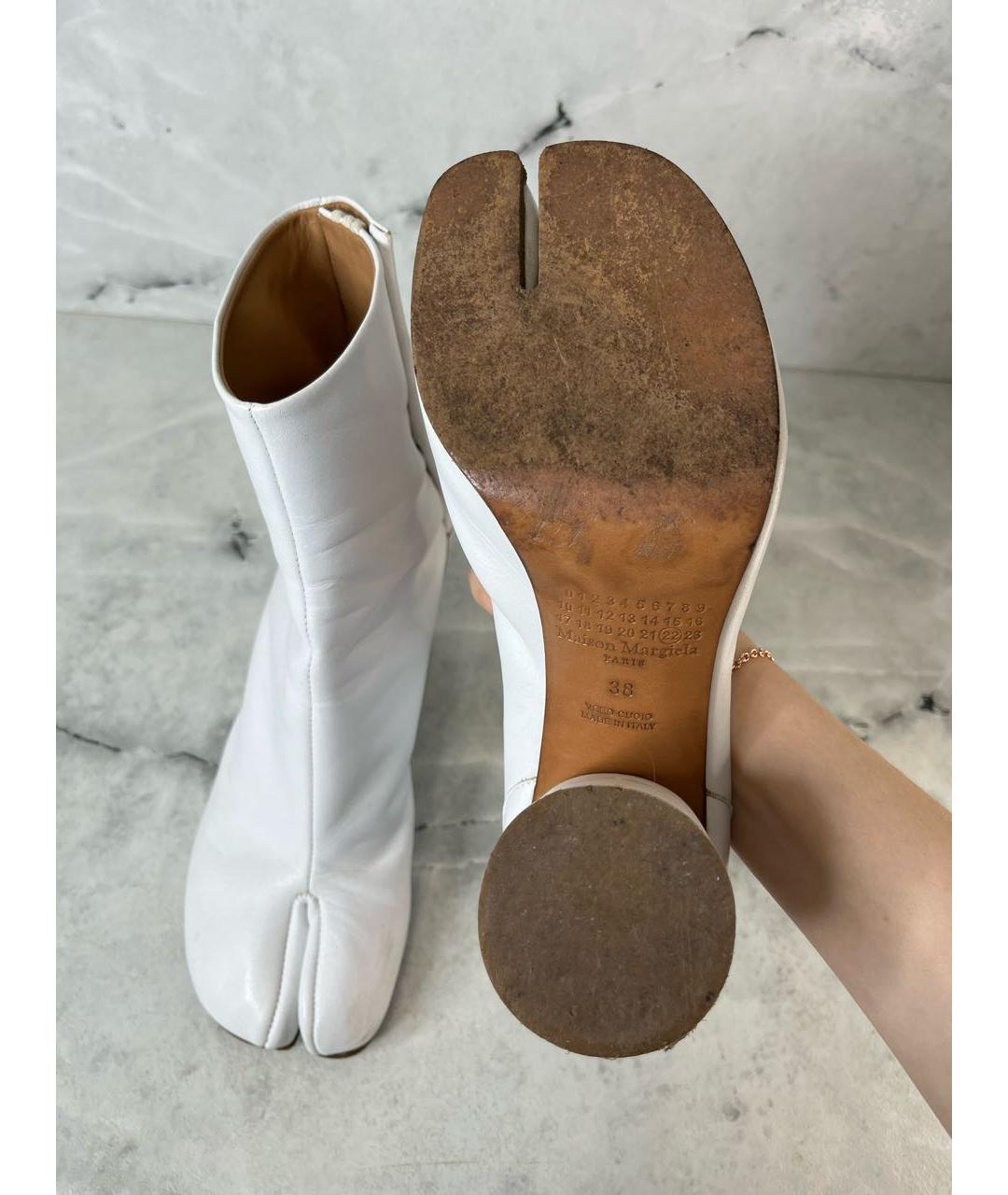 MAISON MARGIELA Белые кожаные ботильоны, фото 7