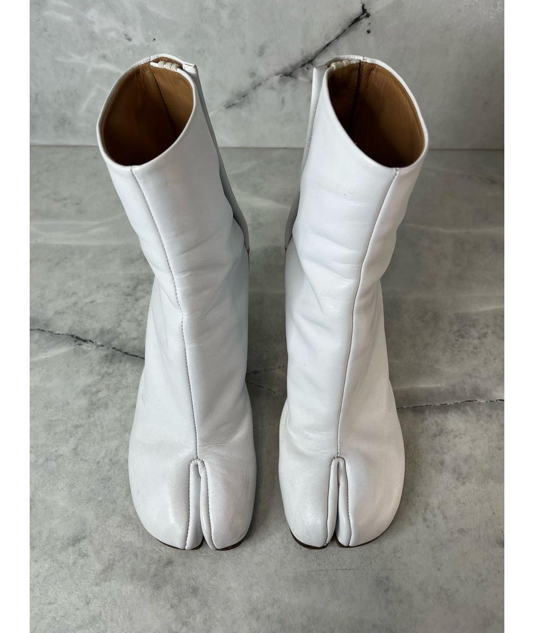 MAISON MARGIELA Белые кожаные ботильоны, фото 4