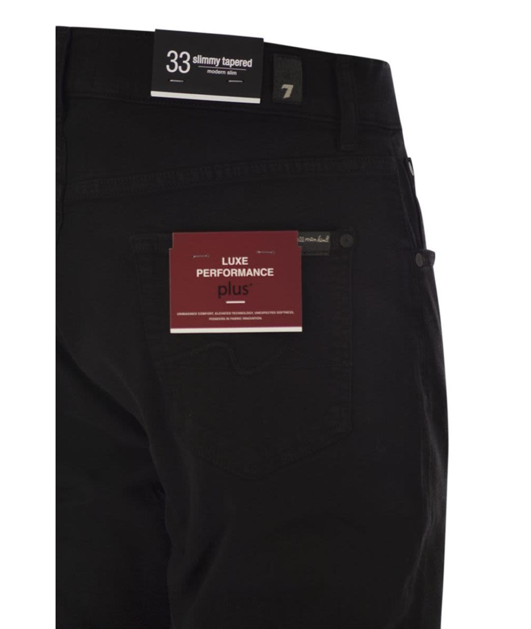 7 FOR ALL MANKIND Черные хлопковые джинсы скинни, фото 4