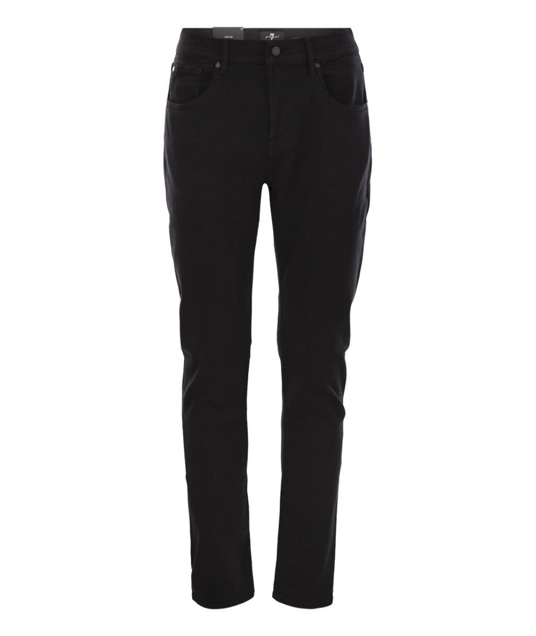 7 FOR ALL MANKIND Черные хлопковые джинсы скинни, фото 1