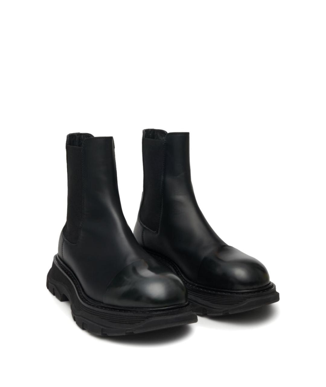 ALEXANDER MCQUEEN Черные кожаные высокие ботинки, фото 3