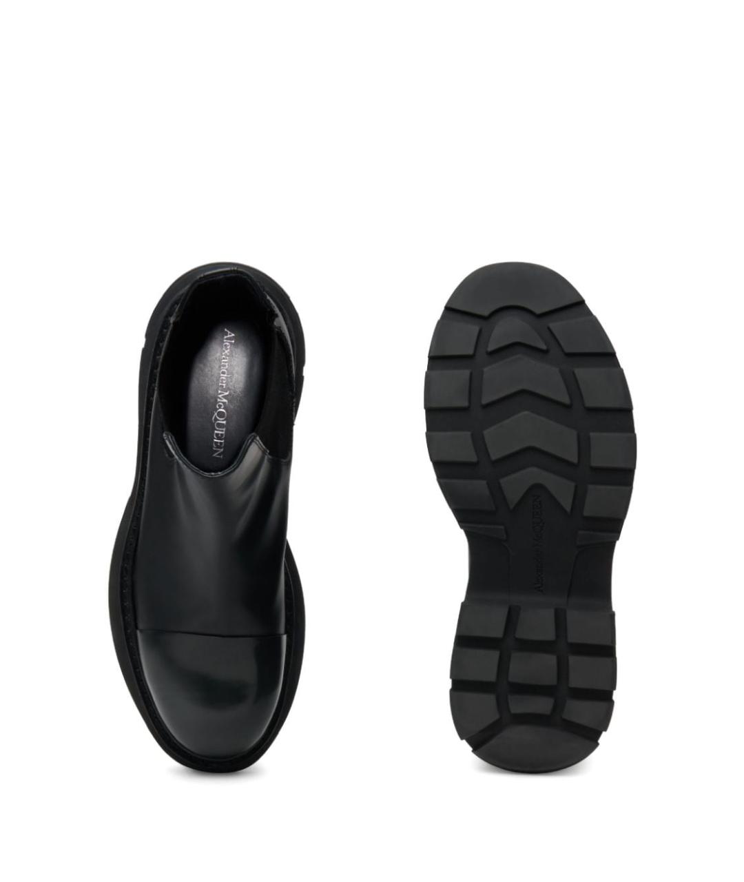 ALEXANDER MCQUEEN Черные кожаные высокие ботинки, фото 4