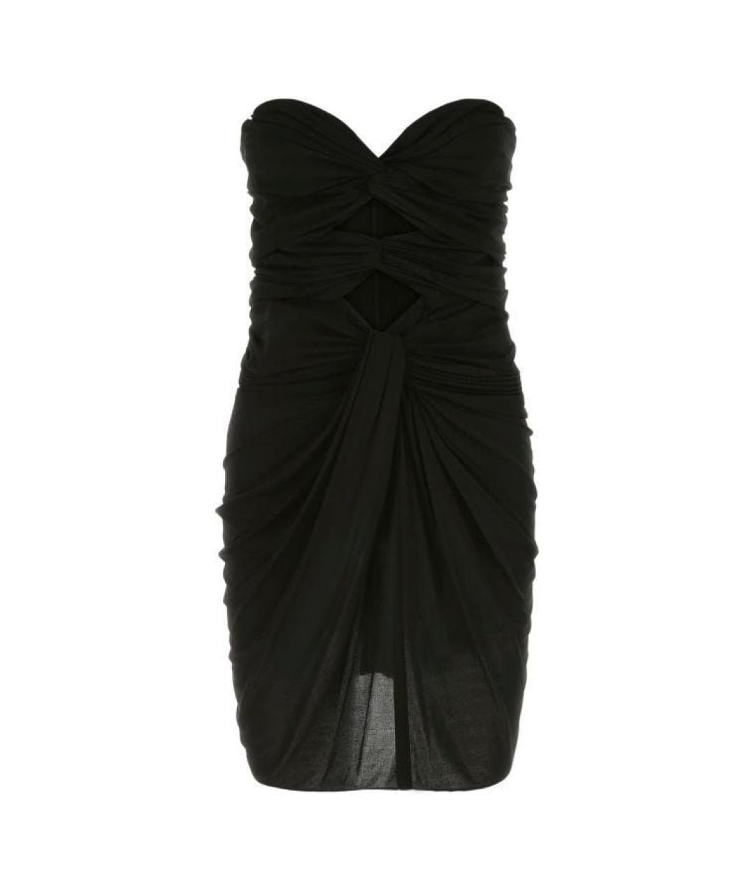 SAINT LAURENT Черное вискозное коктейльное платье, фото 1