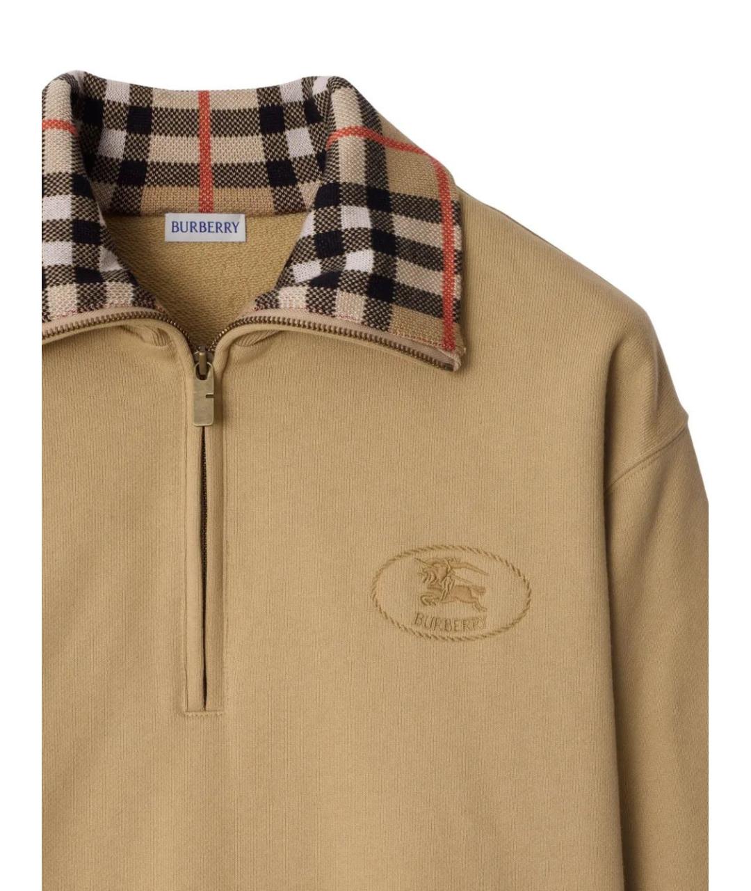 BURBERRY Бежевый хлопковый джемпер / свитер, фото 2