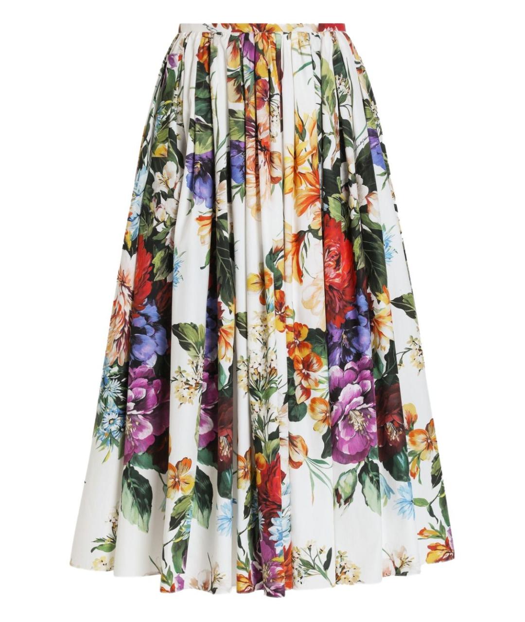 DOLCE&GABBANA Мульти хлопковая юбка миди, фото 2