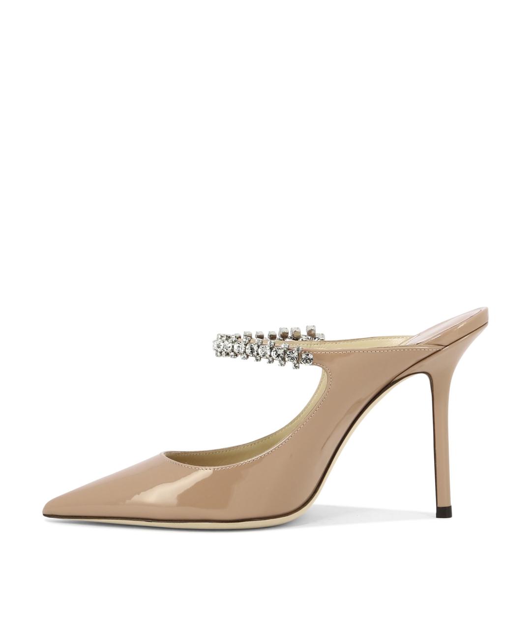 JIMMY CHOO Розовые кожаные мюли, фото 5