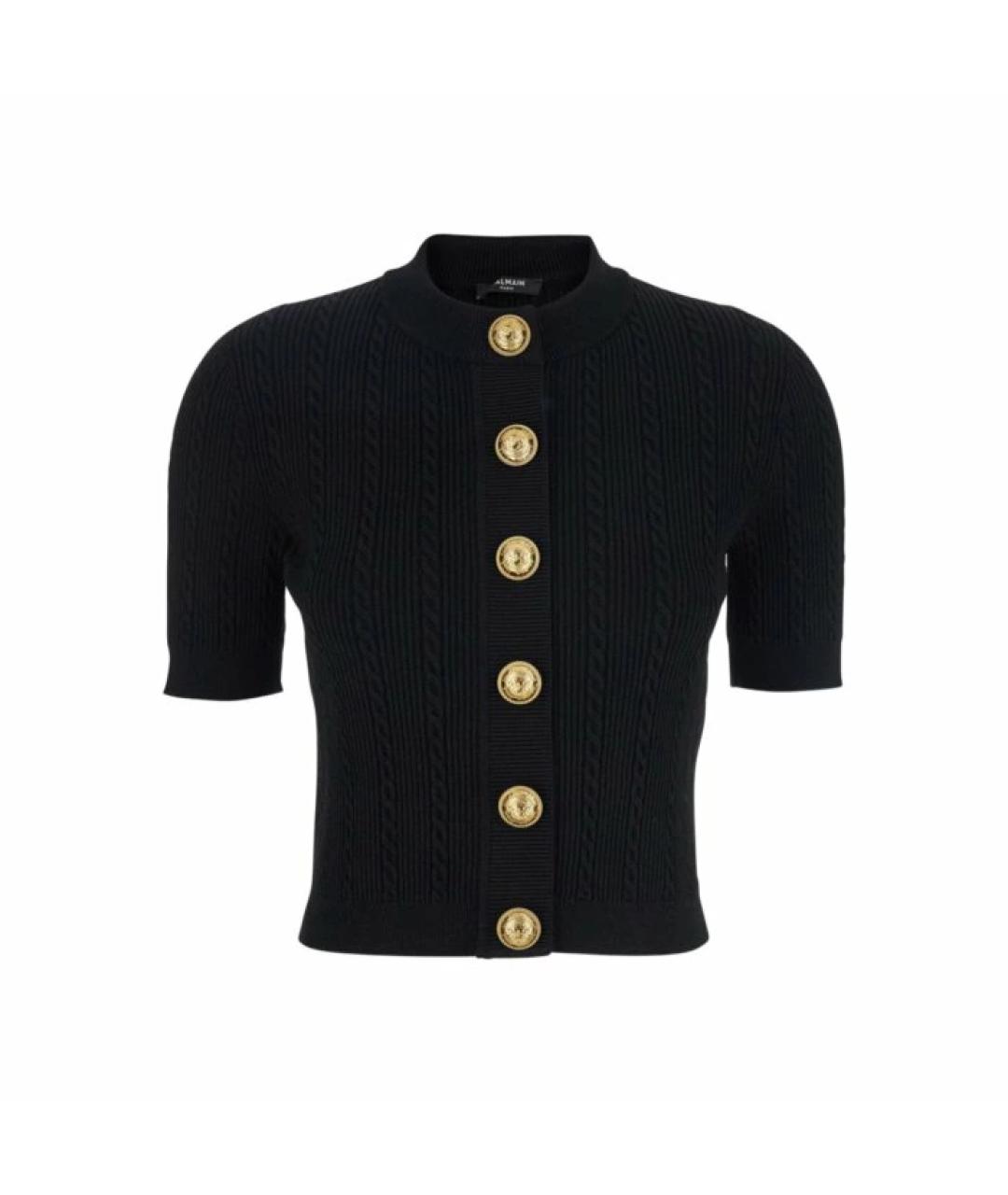 BALMAIN Черный вискозный кардиган, фото 1