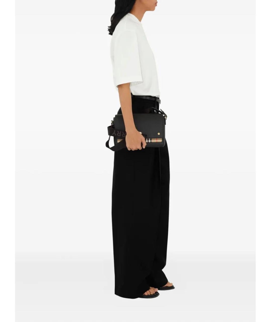 BURBERRY Черная кожаная сумка через плечо, фото 3