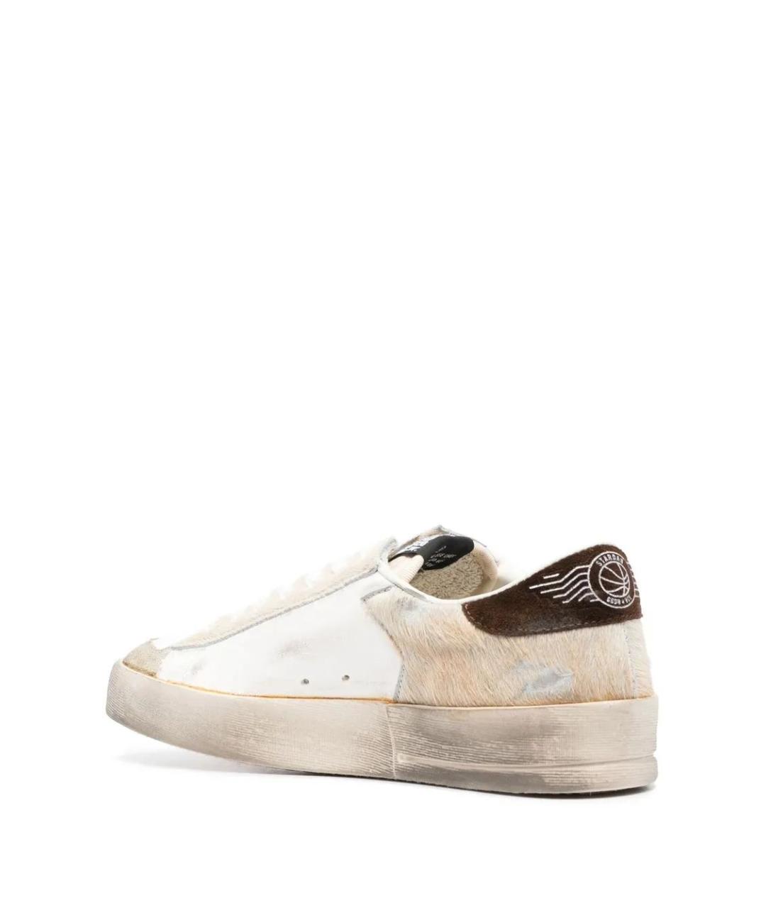 GOLDEN GOOSE DELUXE BRAND Бежевые кожаные низкие кроссовки / кеды, фото 3