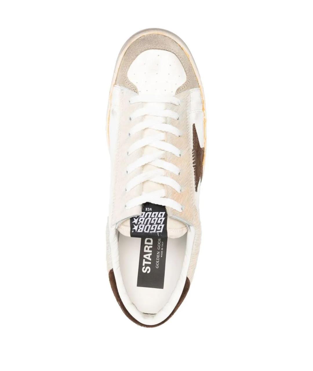 GOLDEN GOOSE DELUXE BRAND Бежевые кожаные низкие кроссовки / кеды, фото 4