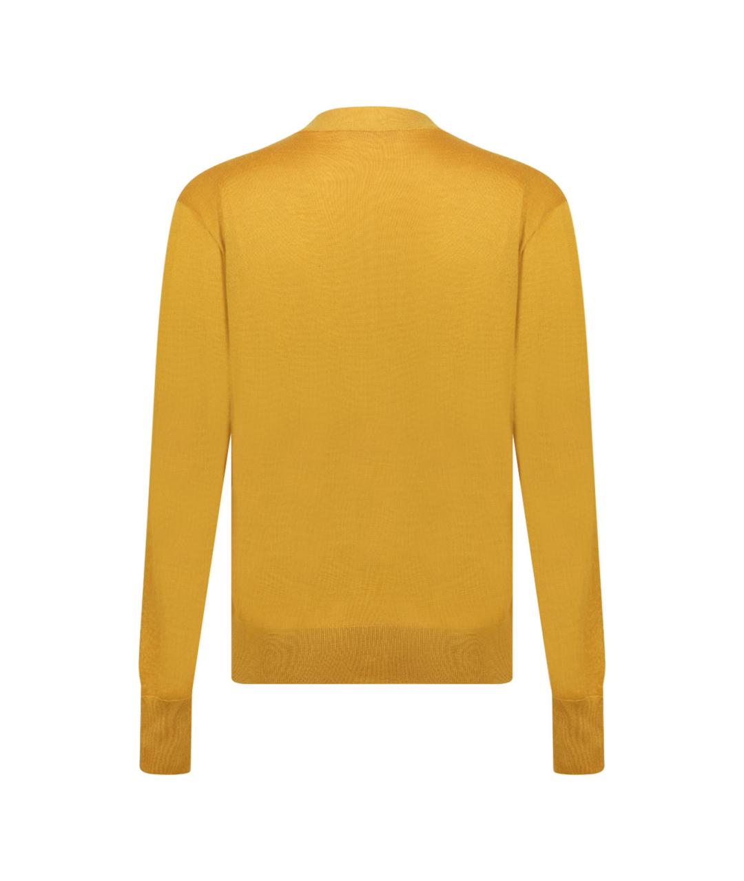 JIL SANDER Горчичный кашемировый кардиган, фото 2