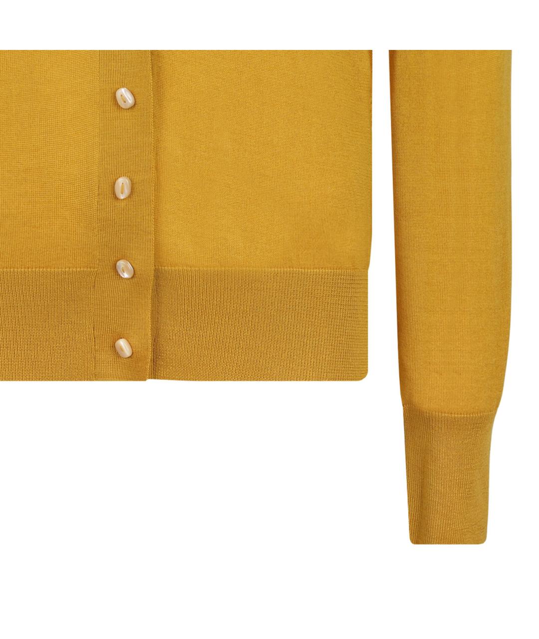 JIL SANDER Горчичный кашемировый кардиган, фото 4
