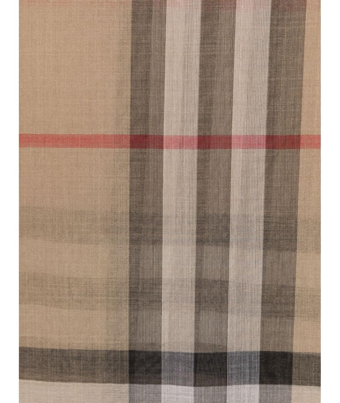 BURBERRY Бежевый шерстяной шарф, фото 3