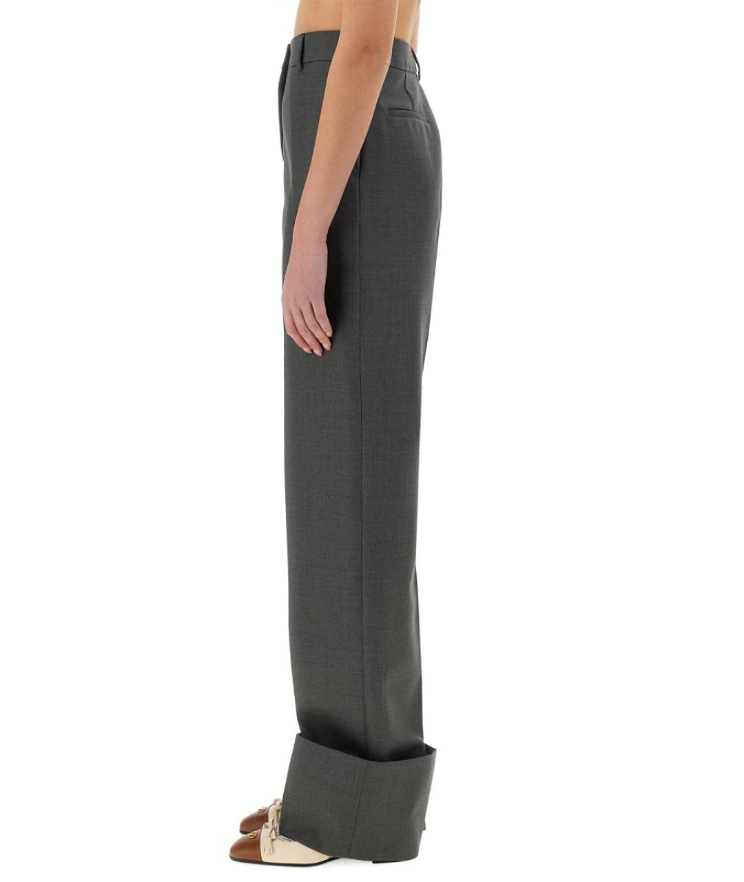 VALENTINO Серые шерстяные прямые брюки, фото 5