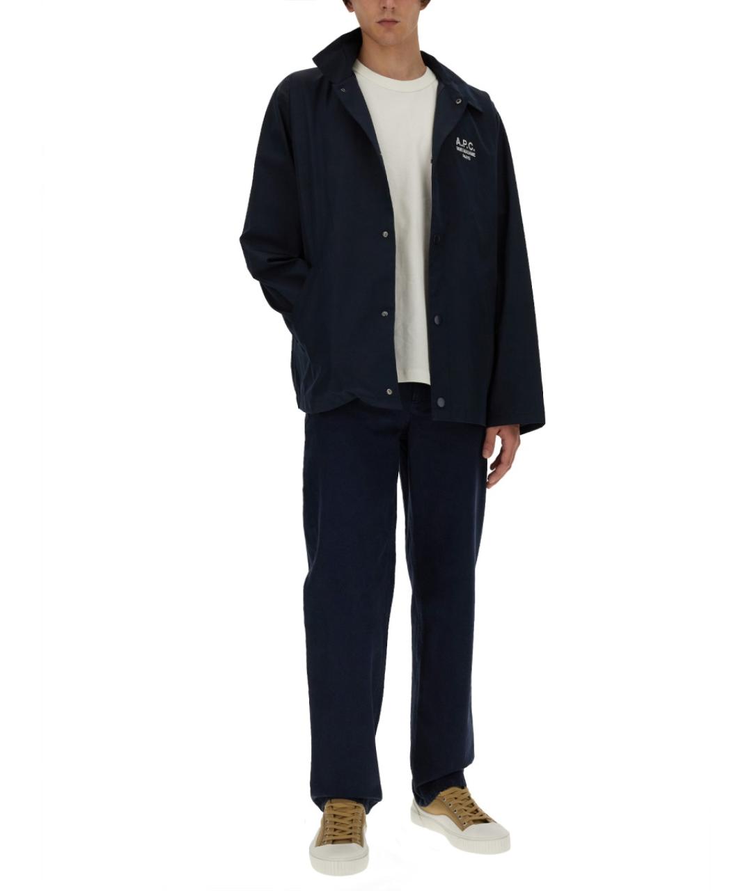 A.P.C. Синяя хлопковая кэжуал рубашка, фото 3