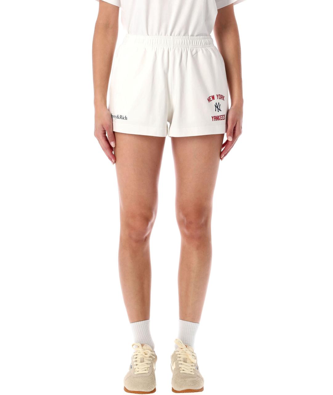 SPORTY AND RICH Белые хлопковые шорты, фото 4