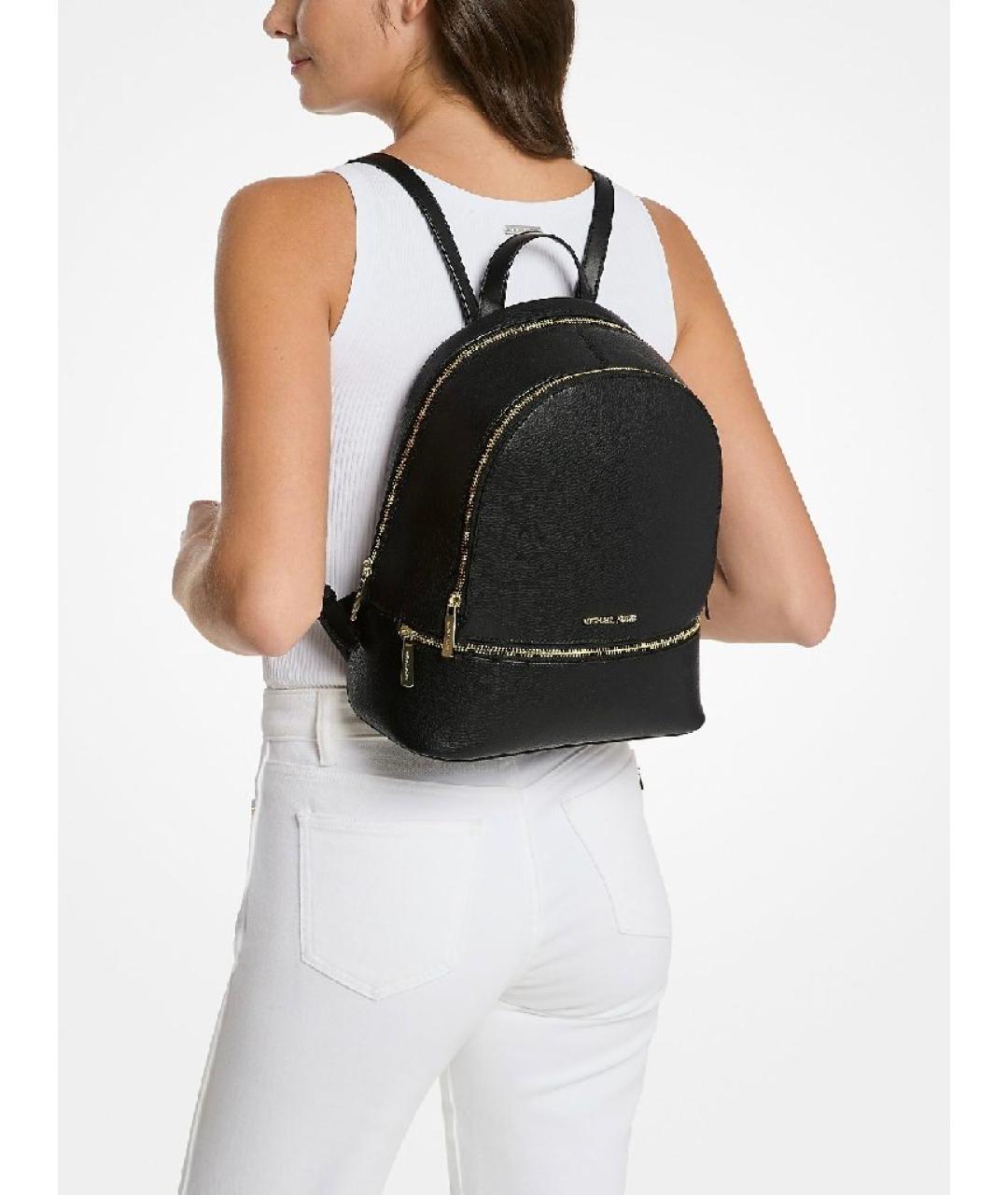 MICHAEL KORS Черный кожаный рюкзак, фото 4