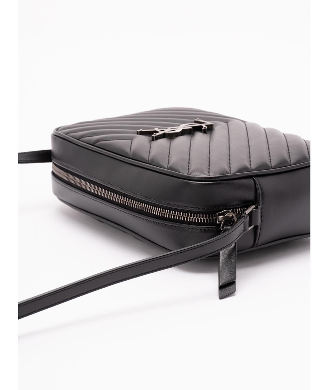 SAINT LAURENT Черная кожаная сумка через плечо, фото 4