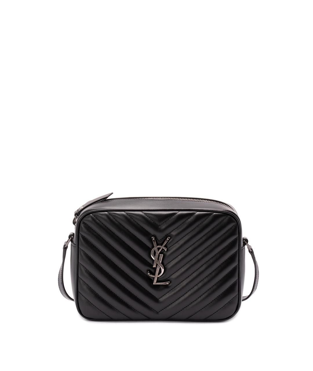 SAINT LAURENT Черная кожаная сумка через плечо, фото 1