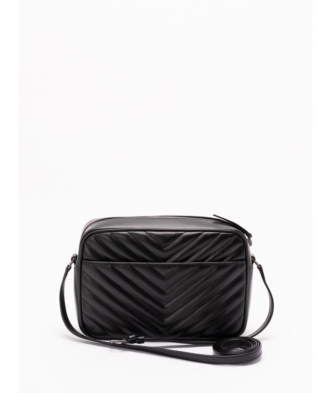 SAINT LAURENT Черная кожаная сумка через плечо, фото 2