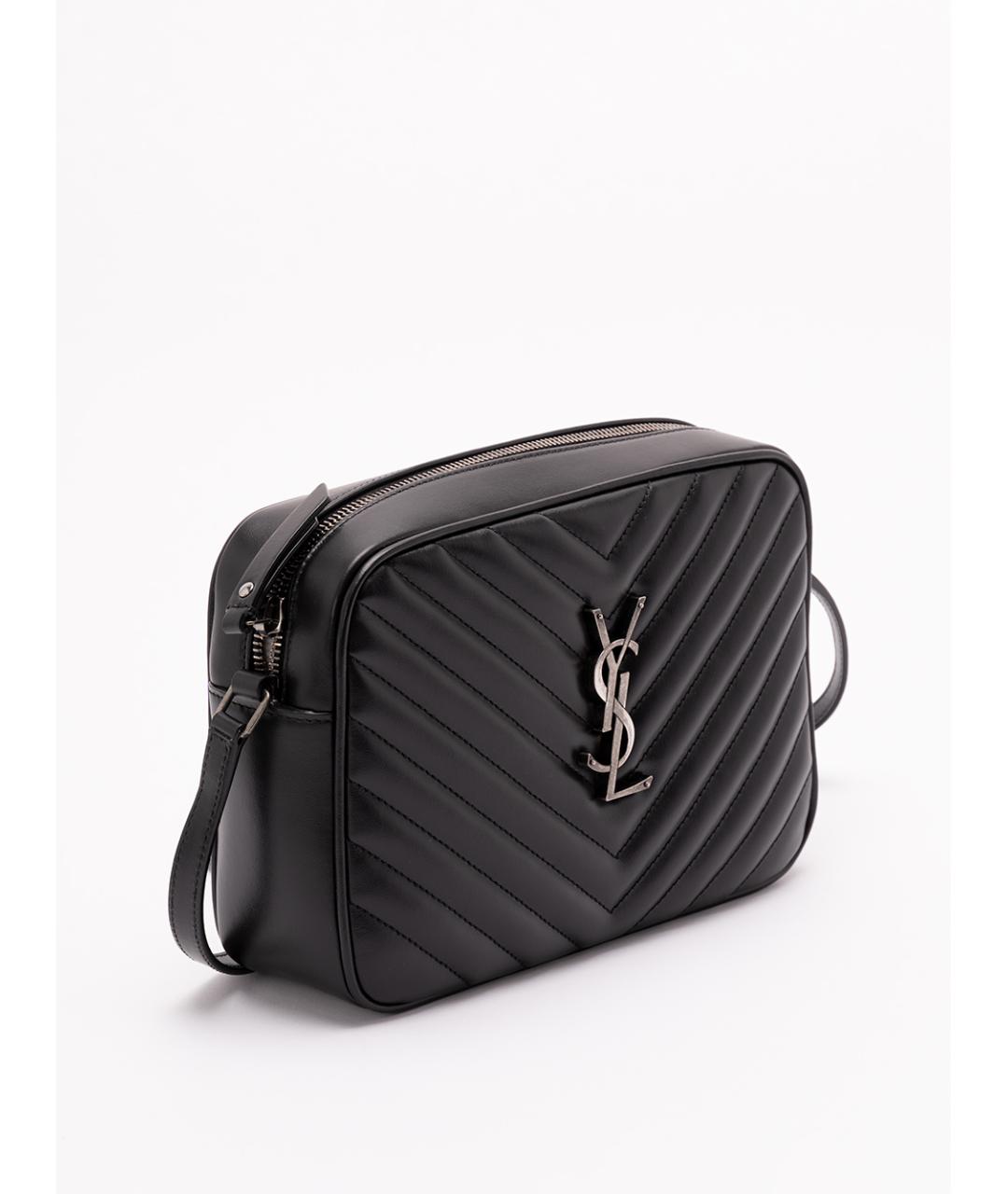 SAINT LAURENT Черная кожаная сумка через плечо, фото 3