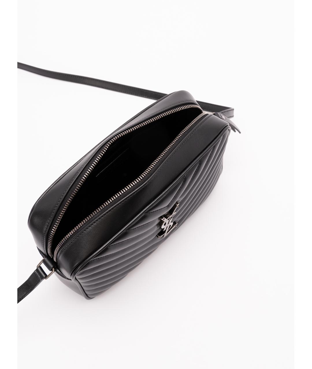 SAINT LAURENT Черная кожаная сумка через плечо, фото 5