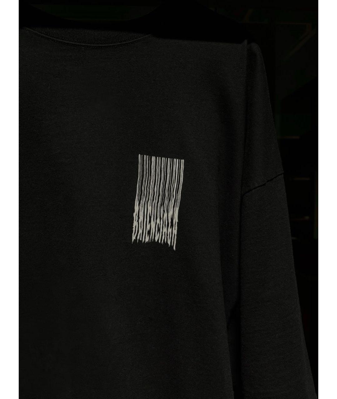 BALENCIAGA Черная хлопковая футболка, фото 3