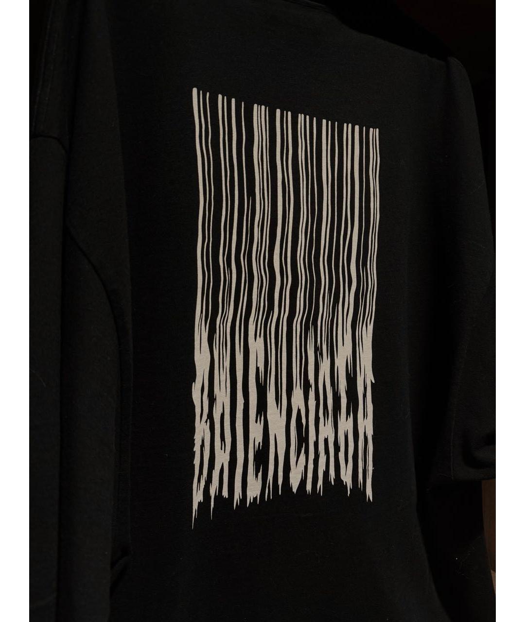 BALENCIAGA Черная хлопковая футболка, фото 4