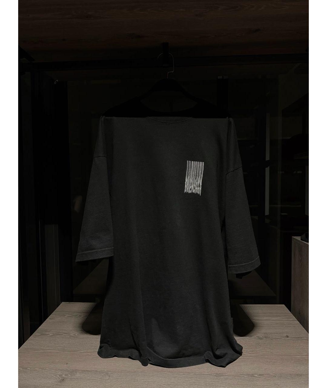 BALENCIAGA Черная хлопковая футболка, фото 6