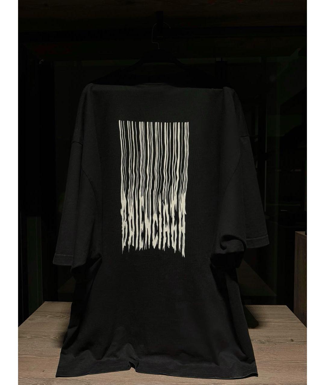 BALENCIAGA Черная хлопковая футболка, фото 2