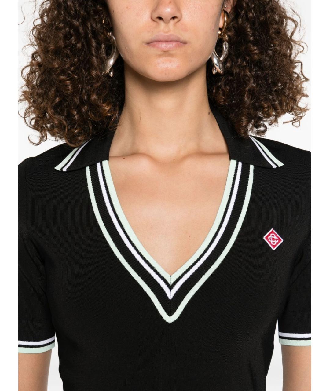 CASABLANCA Черная вискозная футболка, фото 3