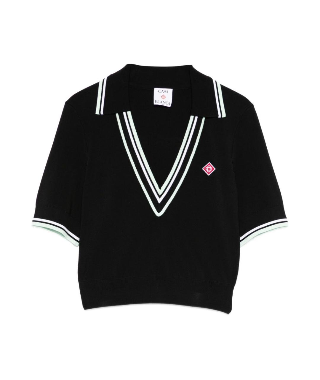 CASABLANCA Черная вискозная футболка, фото 1