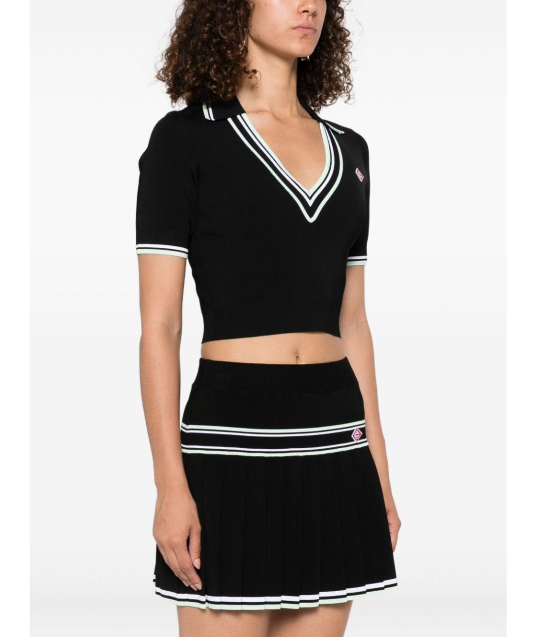 CASABLANCA Черная вискозная футболка, фото 4