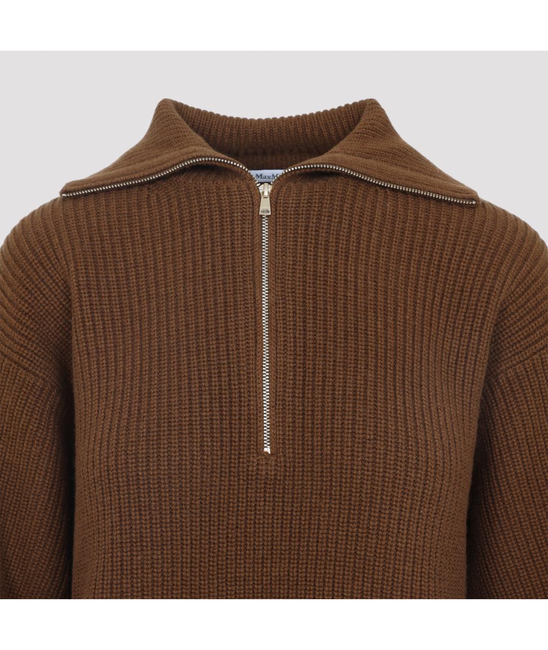 MAX MARA Коричневый кашемировый джемпер / свитер, фото 3