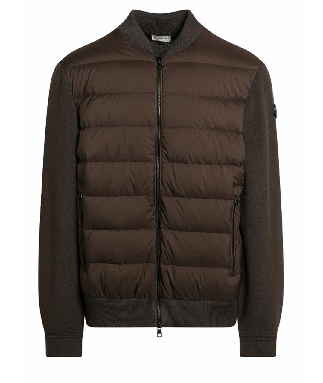 MONCLER Коричневый шерстяной кардиган, фото 1