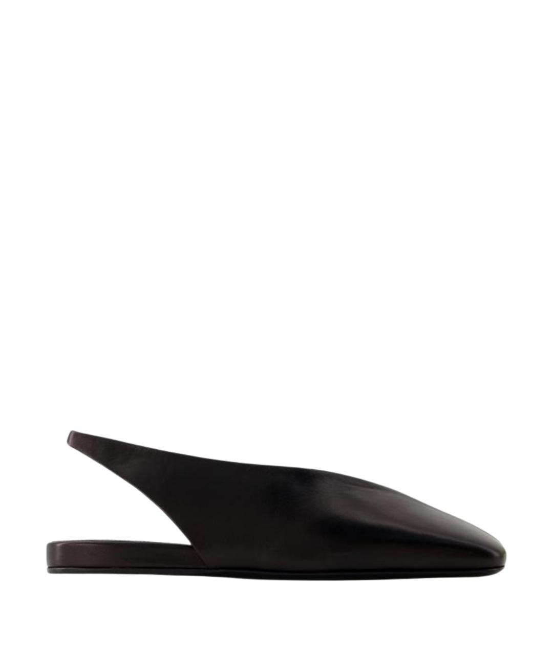 JIL SANDER Черные кожаные балетки, фото 1