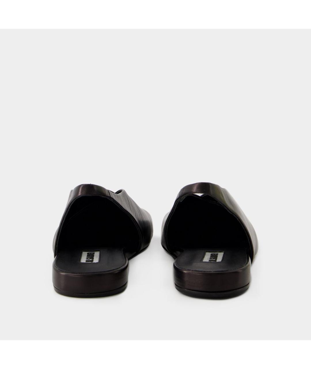 JIL SANDER Черные кожаные балетки, фото 3
