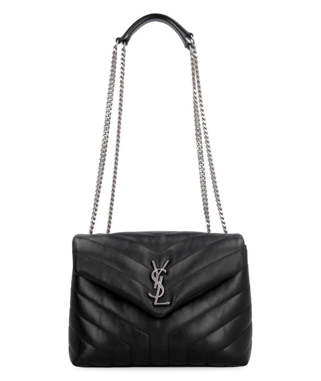 SAINT LAURENT Черная кожаная сумка через плечо, фото 2