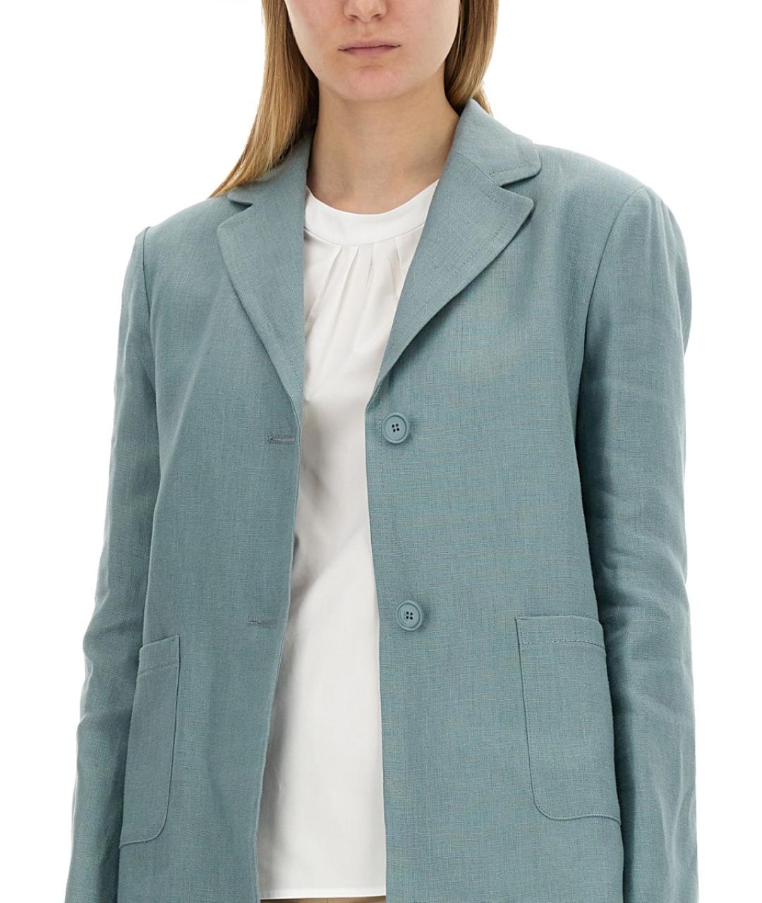 'S MAX MARA Голубой льняной жакет/пиджак, фото 5