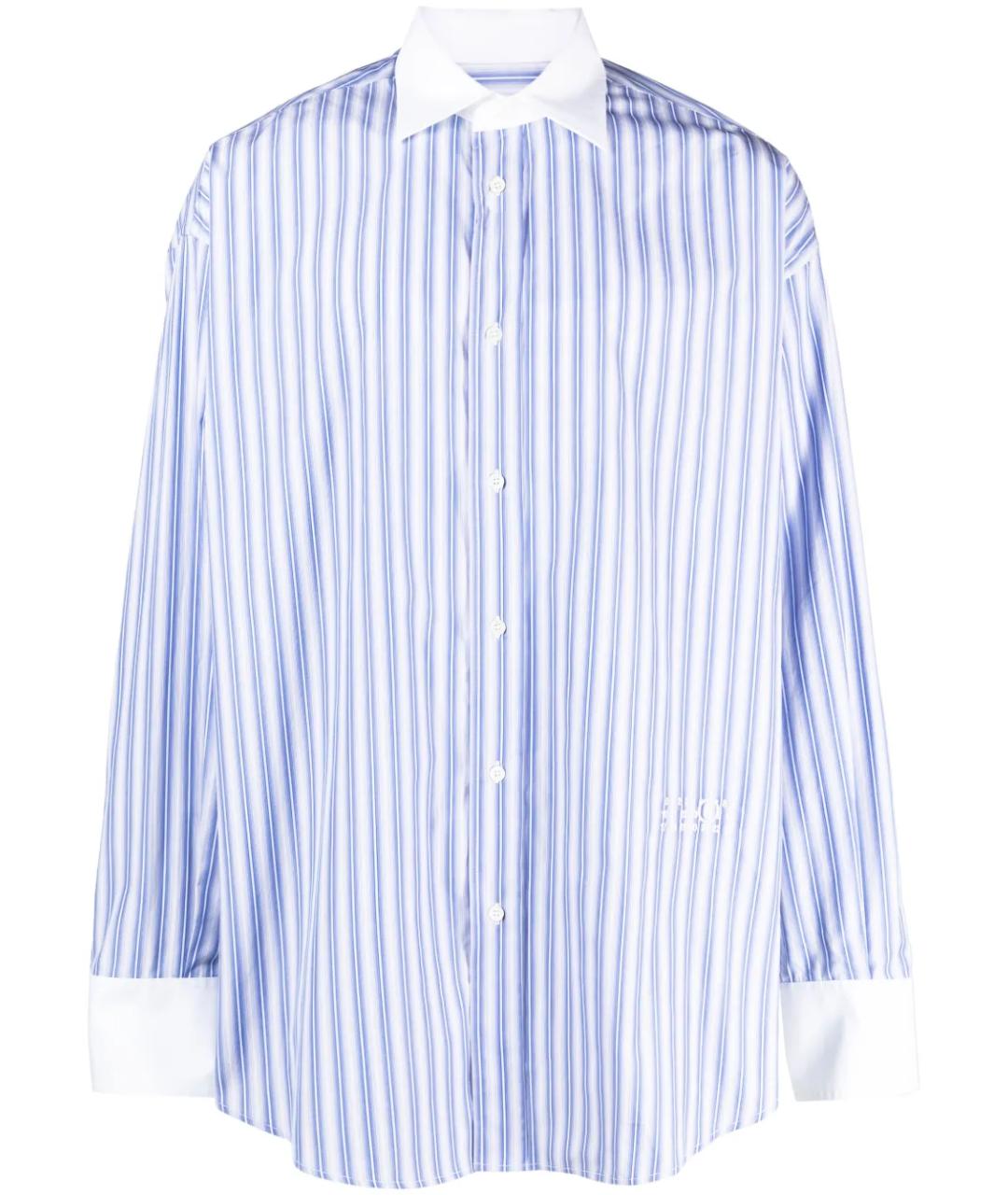 MM6 MAISON MARGIELA Голубая хлопковая кэжуал рубашка, фото 1