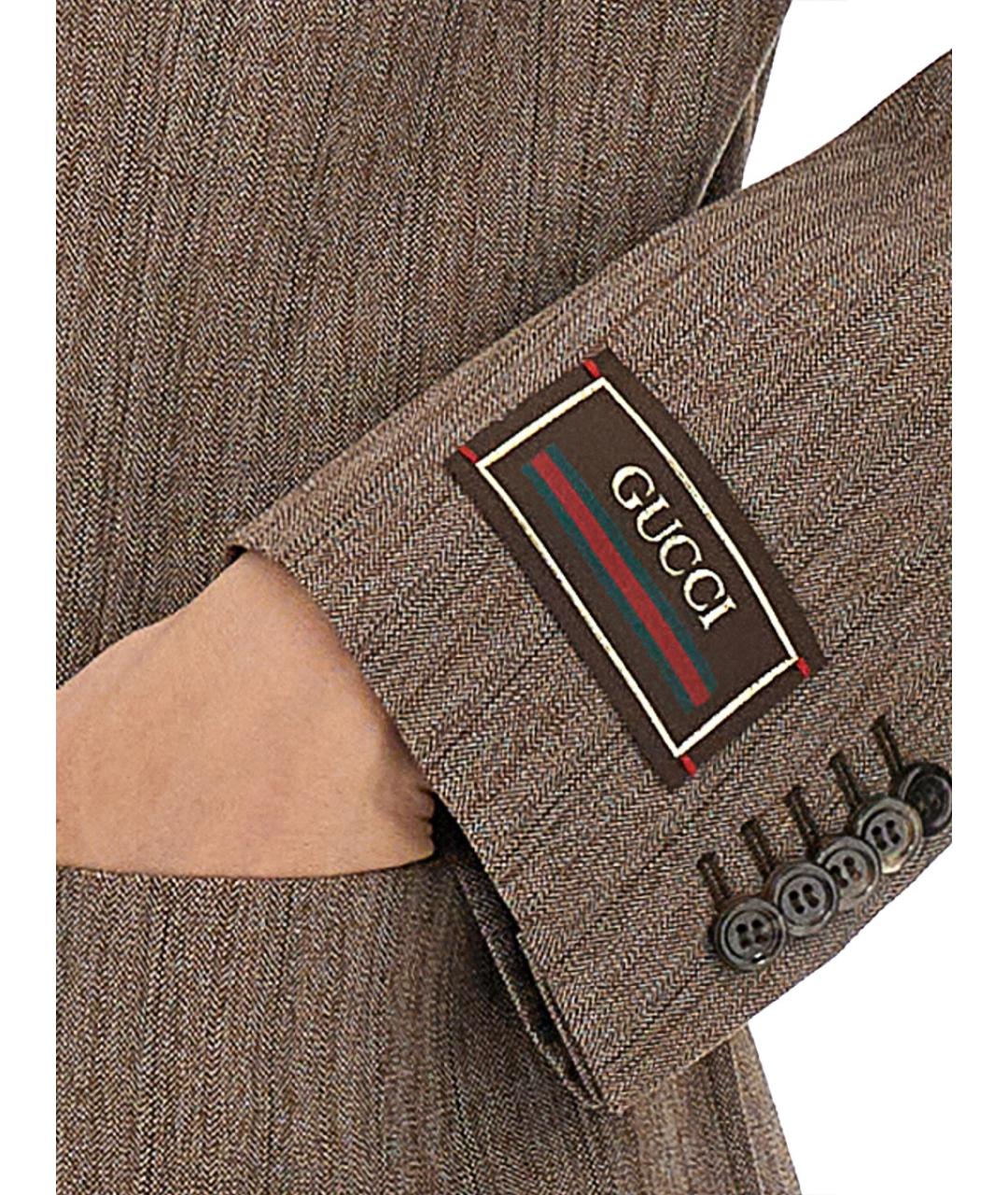 GUCCI Коричневый шерстяной жакет/пиджак, фото 5