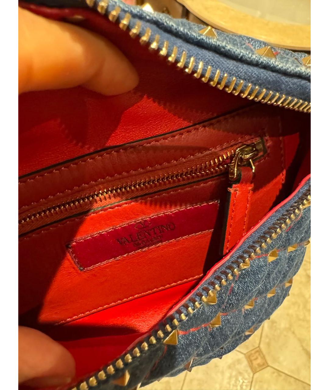 VALENTINO Красная деним поясная сумка, фото 4