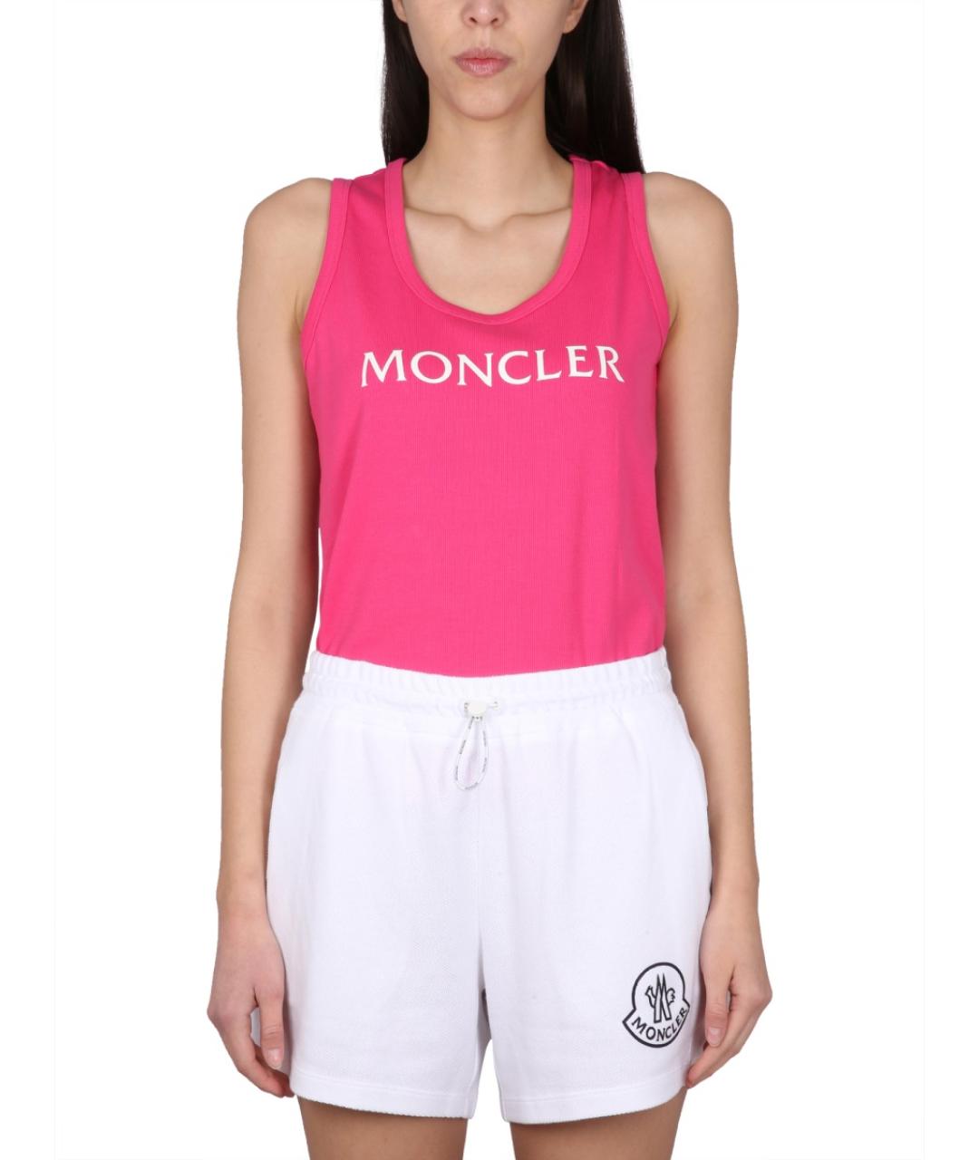 MONCLER Фуксия хлопковая майка, фото 2