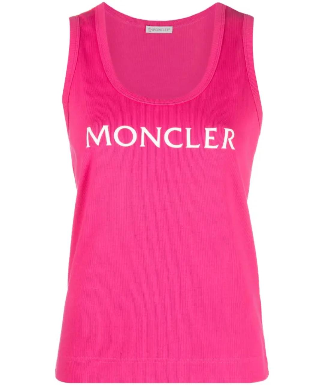 MONCLER Фуксия хлопковая майка, фото 1