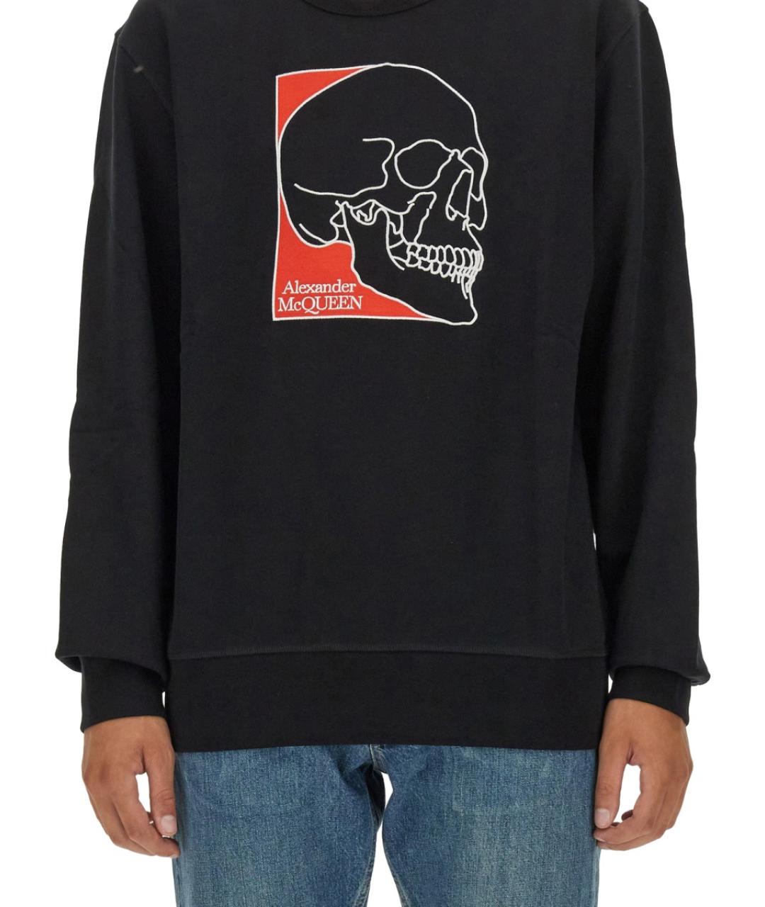 ALEXANDER MCQUEEN Черный хлопковый джемпер / свитер, фото 5
