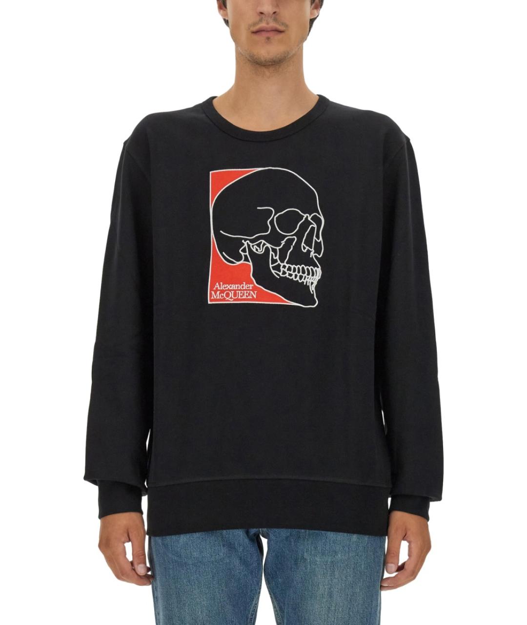 ALEXANDER MCQUEEN Черный хлопковый джемпер / свитер, фото 2